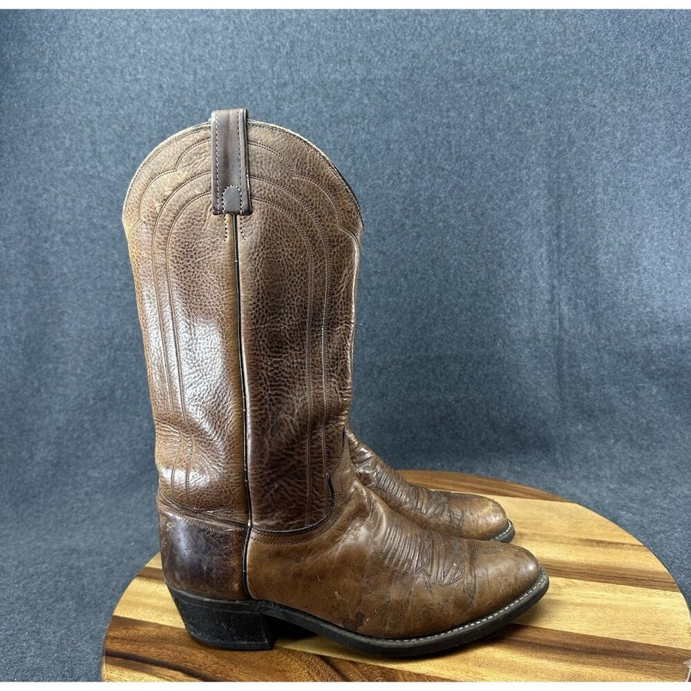 J Chisholm Men’s Brown Leather 906 Cowboy Western Boots Size 8.5D Vintage
